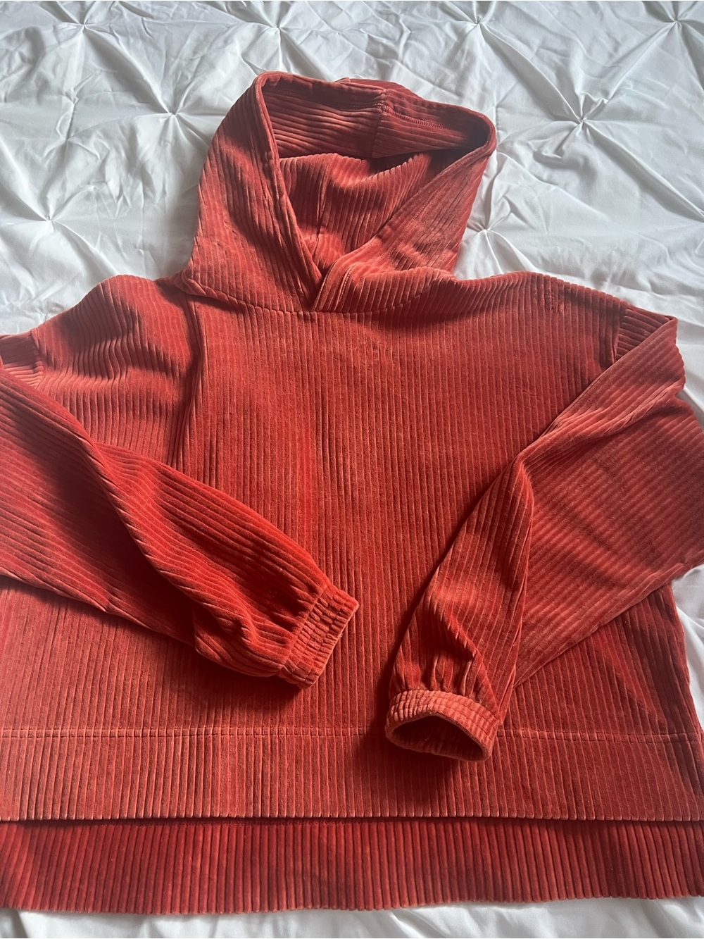 aerie orange Ribbed velvet Hoodie